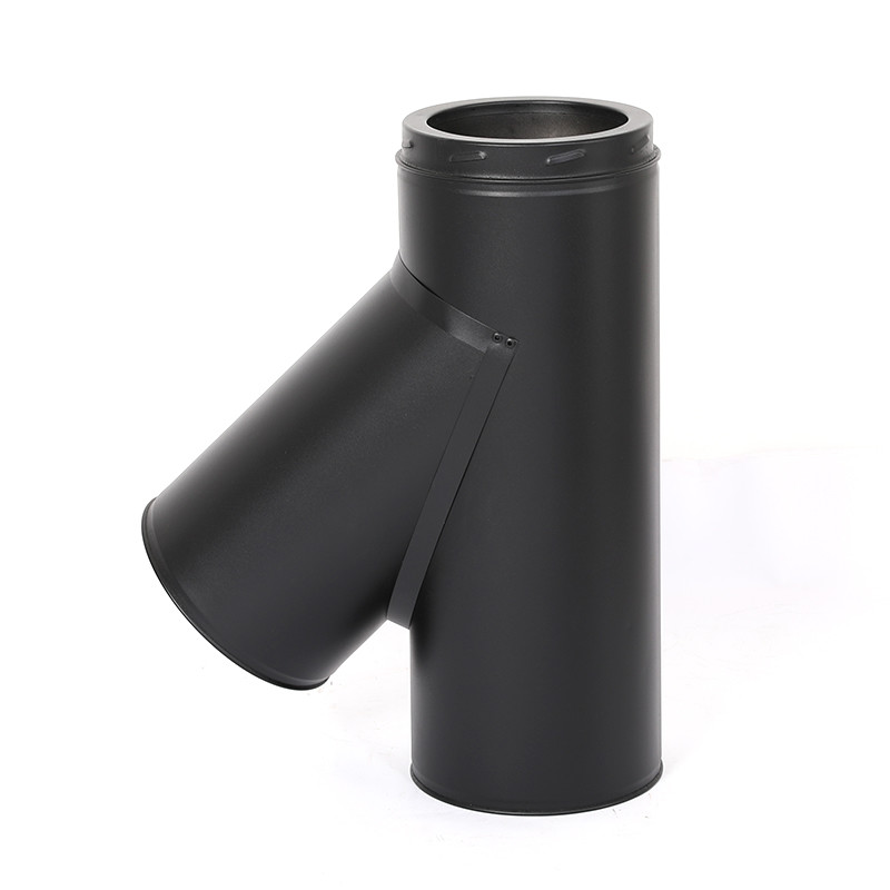 135 Degree Tee Piece Twin Wall Insulated Flue Pipe In With Twist Lock