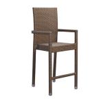 Espresso Rope Outdoor Bar Chairs