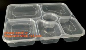 Quality Disposable biodegradable plastic fiffin lunch box,compartment lunch box with lid,clamshell food packaging macaron pp bli wholesale