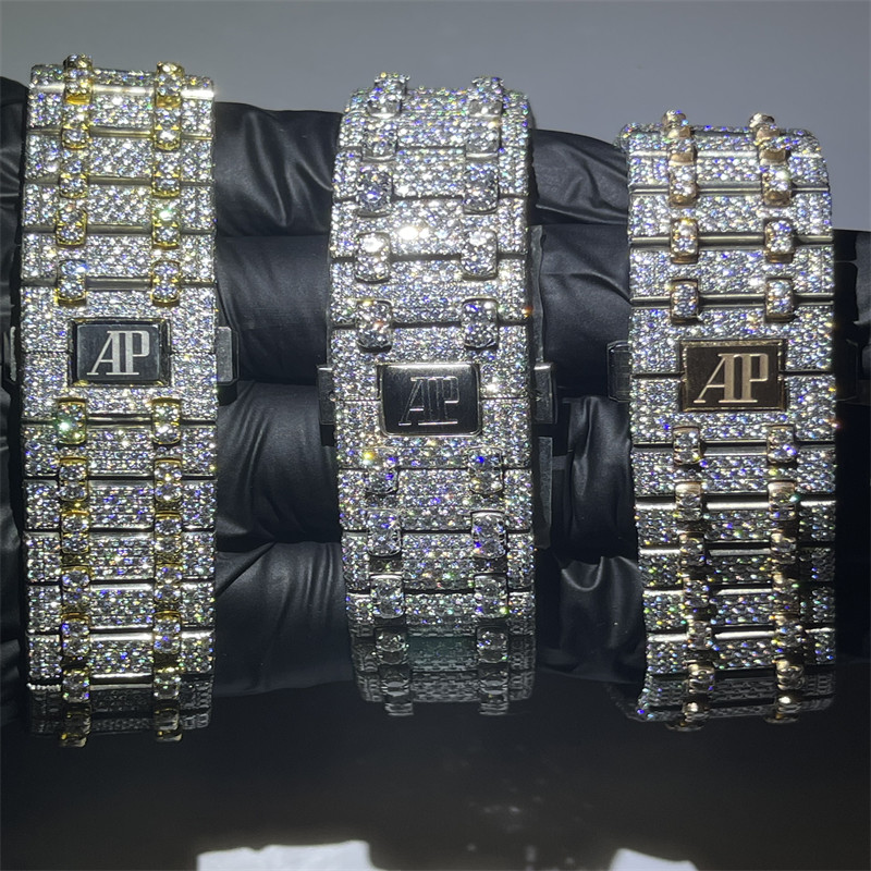 3EX Moissanite Iced Out Watch ChainMoissanite High End Watches