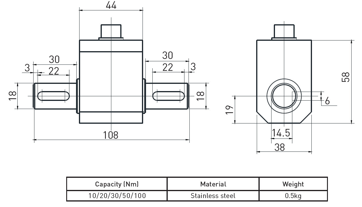 Stainless Steel Force Torque Sensor Load Cell For Torque Force Measurement