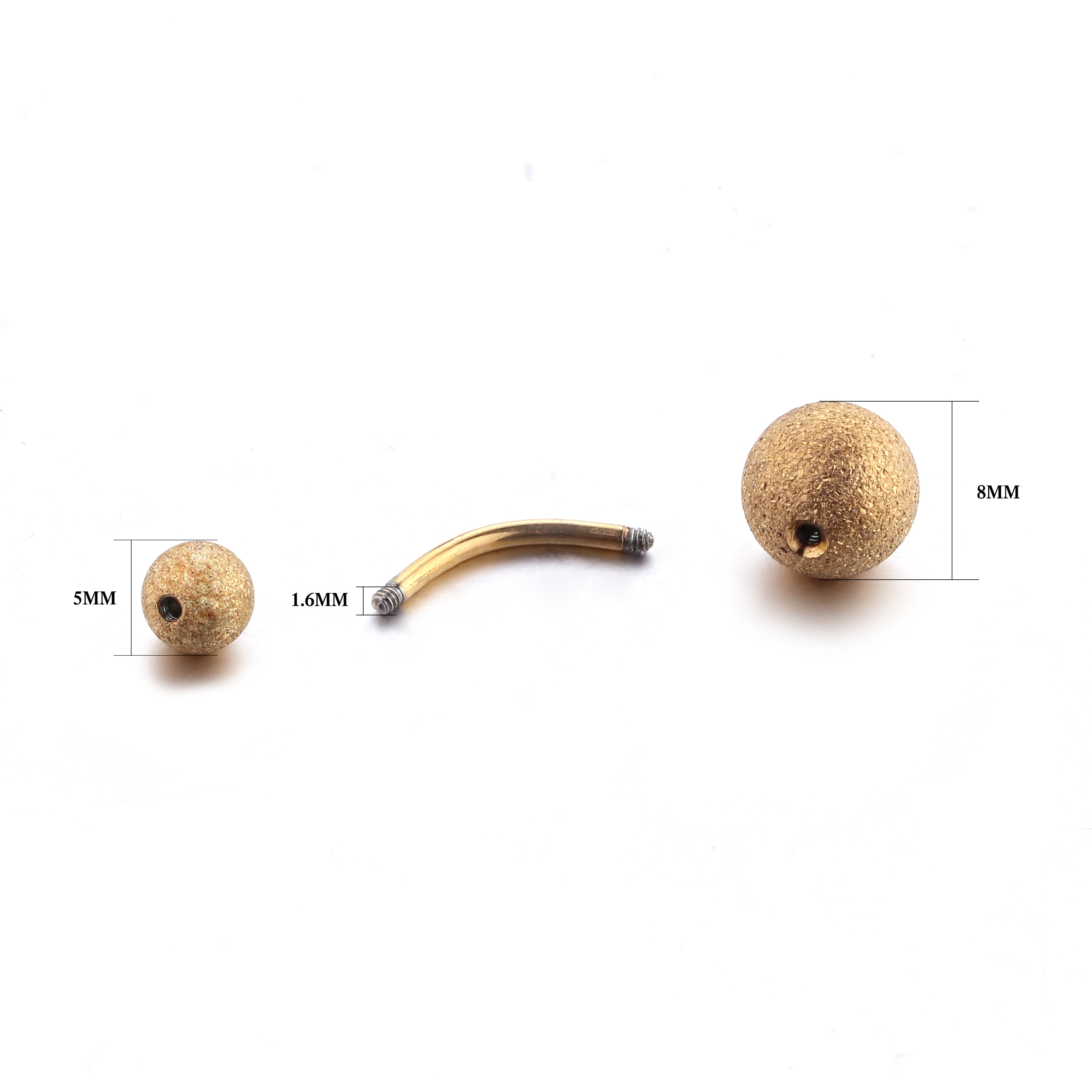 Belly button ring matt silver gold black navel ring two balls barbell body piercing jewelry free sample