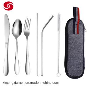 Quality Reusable Stainless Steel Travel Flatware Camping Cutlery Set in Case wholesale
