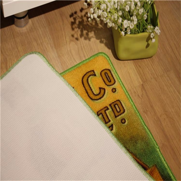 Anti-slip brown Coffee pattern printed kitchen mat