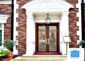 China Hollow Beveled Tempered Glass , Building Float Beveled Glass Door Panels  on sale