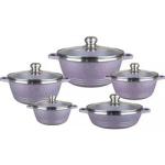 Multi Color Granite Aluminum Cookware Set Non Stick Coating