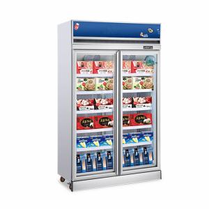 Quality -22C Vertical Defrost Glass Door Upright Freezer Display Case wholesale