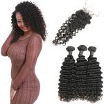 4 Piece Double Weft Virgin Bazilian Hair Extensions 3 Bundles CE Certification