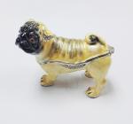 gold plated dog with crystal charm animail trinket boxes wholesale