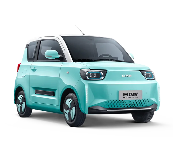 120km Pure Electric Beiqi Baw Yuanbao Pony 4 Seats Mini Ev for Adults Energy Vehicles Smart RHD Electric Car Wheelbase 2050