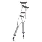 25*5*100cm Aluminum Alloy Adjustable Axillary Crutches Under Arm For Adults
