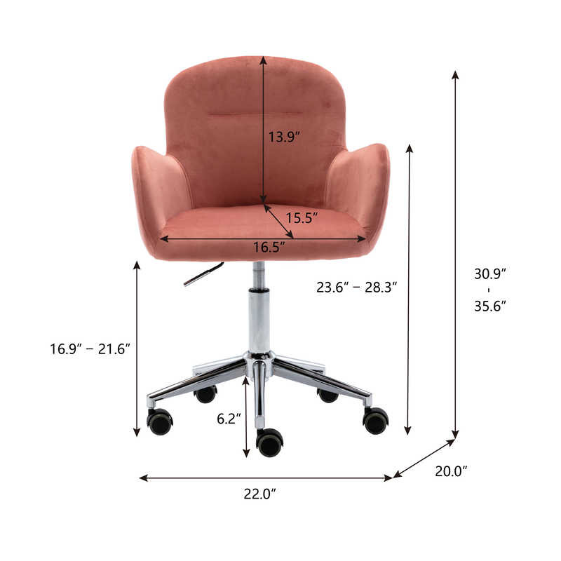 Silver Base Modern Leisure Style Pink Velvet Swivel Chair 8.6KGS