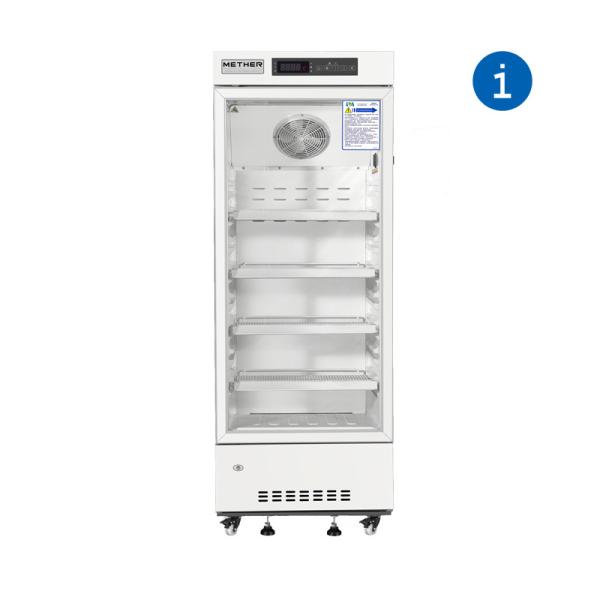 2-8 Degree Real Force Air Cooling 226L Vertical Stand Medical Vaccine Refrigerat