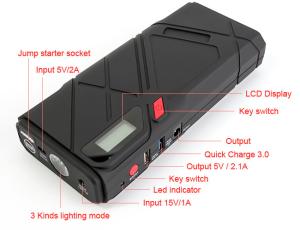 Quality Smart Car Jump Starter 1200a Peak Battery / Jump Start Power Bank 5.0l Diesel Version wholesale