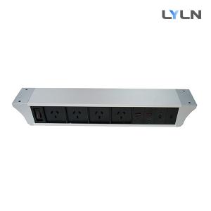 China Sandblasted Aluminum Conference Table Socket Mounted Under The Table Edge on sale