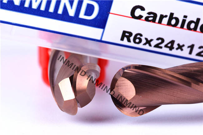 HRC55 TiSiN Coating Milling Machine Cutting Tools , Metric Ball End Milling Machine Tool Bits