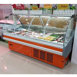 Quality Curved Glass 2m Supermarket Refrigeration Equipments wholesale