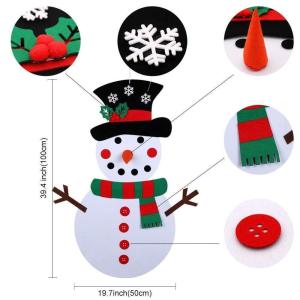 Quality Wall Hanging Felt Christmas Snowman With Detachable Ornaments Xmas Gifts wholesale