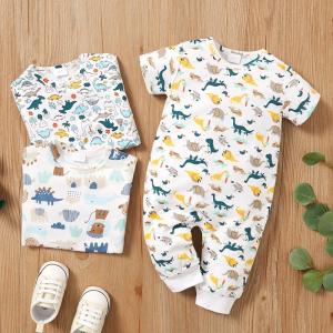 Quality New Long Baby Creeper One Piece Baby Snap Baby Cotton With Printing Newborn Boys Girls Bodysuit Wholesale wholesale