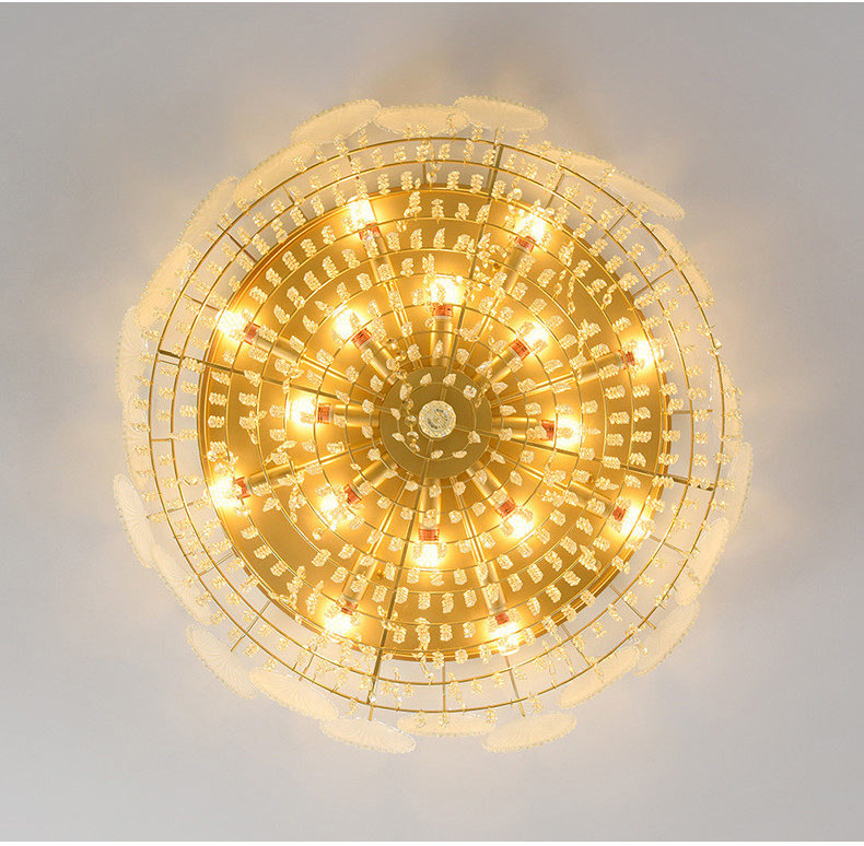 Luxury Creative Ceiling Light Crystal Glass Living Room lotus lamp（WH-CA-71)