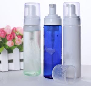 Quality Clear Empty Foam Pump Bottle Dispenser 200ml PET Cosmetic With White Cap wholesale