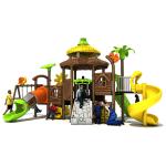 Anti UV Plastic Children Playground Slide 304 Stainless With Swing Set