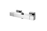 Two Handle Thermostatic Bath Mixer Chrome Black Polished Surface T8089