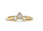 0.4CT V Shaped Wedding Band With Engagement Ring , 2MM Stackable Diamond Rings