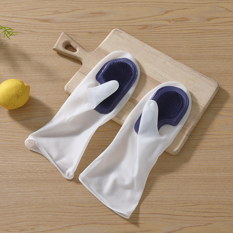 Silicone Dish Washing Gloves Reusable Cleaning Gloves Silicone Scrubber Gloves For Household, Bathroom Pet Bathing Cars