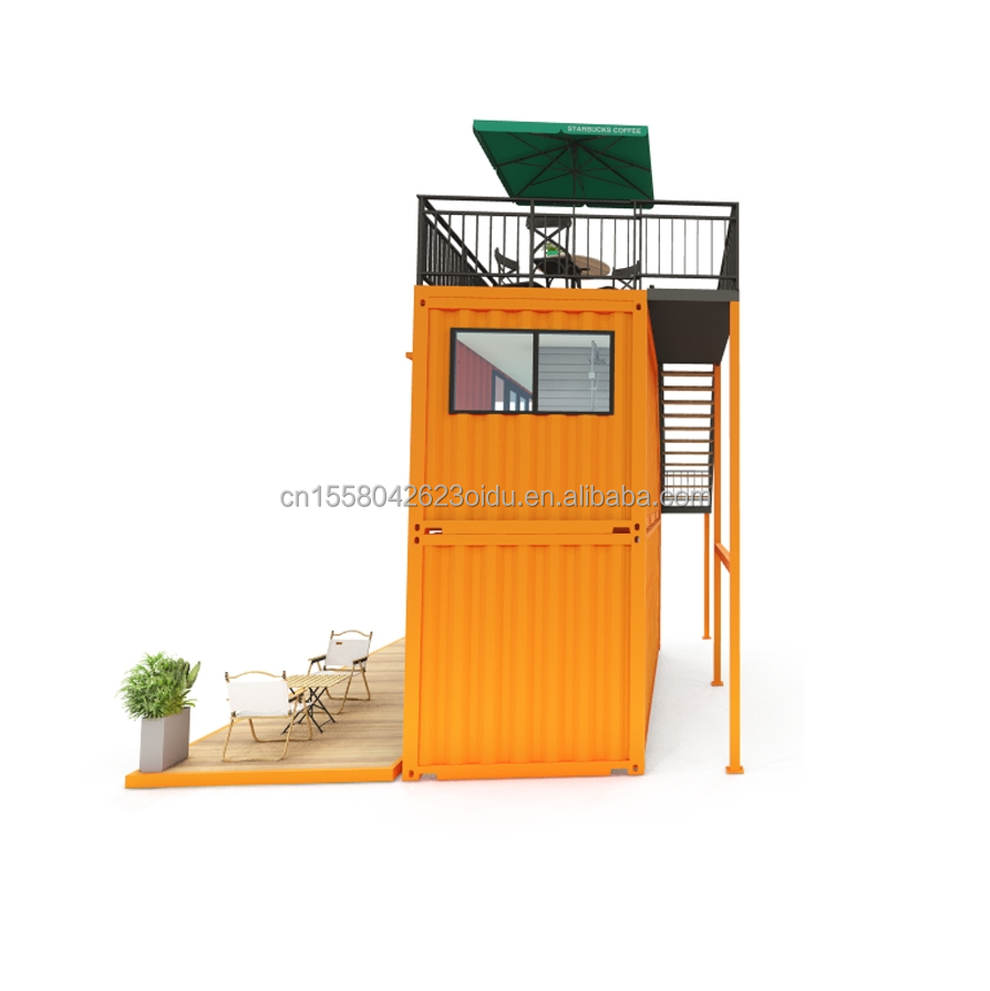 Galvanized Steel Square Tubes Modern Small Western-Style Tiny House Flat Pack Container Coffee Shop for Mall Application