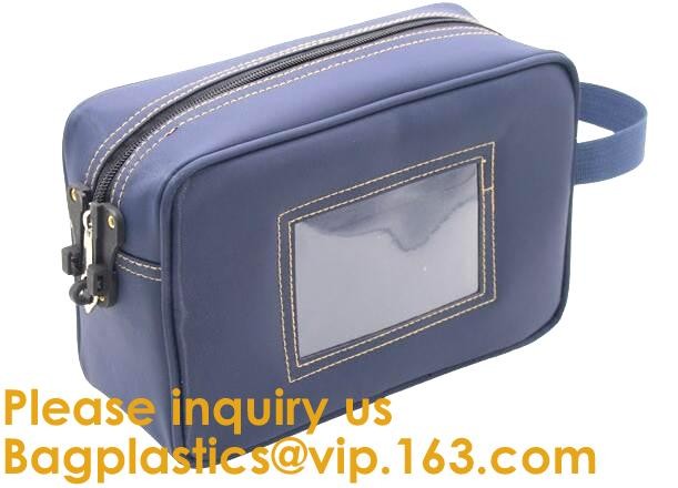 Zipper Vinyl PVC Leather Bank Deposit Bags Bank Deposit Bag With Key Ring,Locking Courier Bag 1000 Denier Nylon Combinat