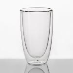 Insulated 455ml Double Wall Drinking Glass Coffee Cups 16 Ounce Mouth Blown