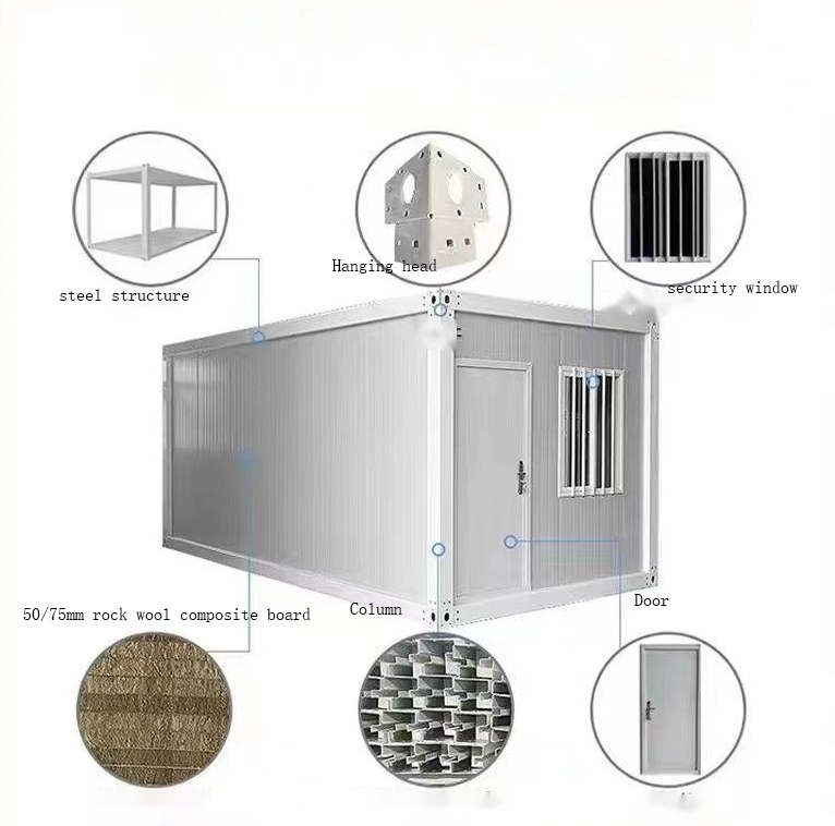Prefab 3 Bedroom Luxury Container House With Aluminum Window And 5800*2480*2896mm