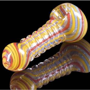 Quality 4.5inch Glass Hand Pipes Clear Spotted Mouth Solid Bowl Hand Blown Glass Bongs 90g wholesale