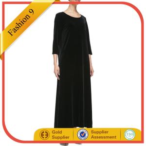 Quality 34-Sleeve Long Dress, Black wholesale