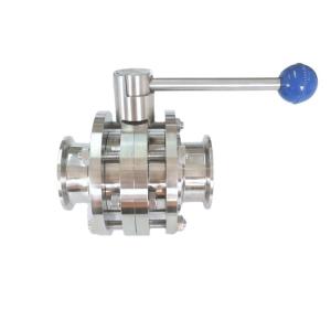 Quality Heavy-Duty Manual Sanitary 304 316L Stainless Steel 3 Piece Flange Clamp Butterfly Valve wholesale