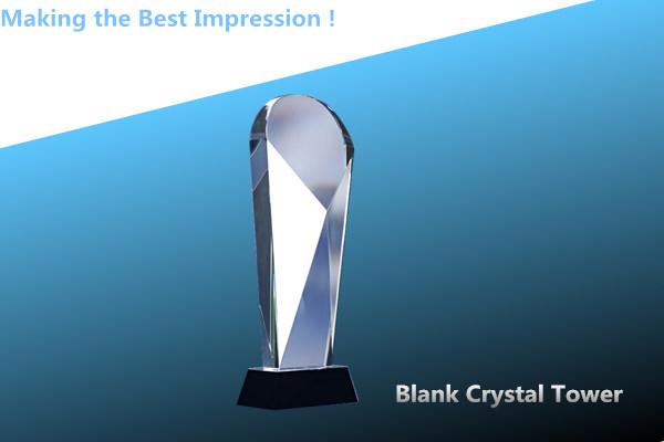 blank crystal tower award/3d laser crystal tower/2d laser crystal award/crystal