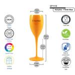 Yellow Pink Veuve Clicquot Plastic Champagne Flutes Glass Recyclable 