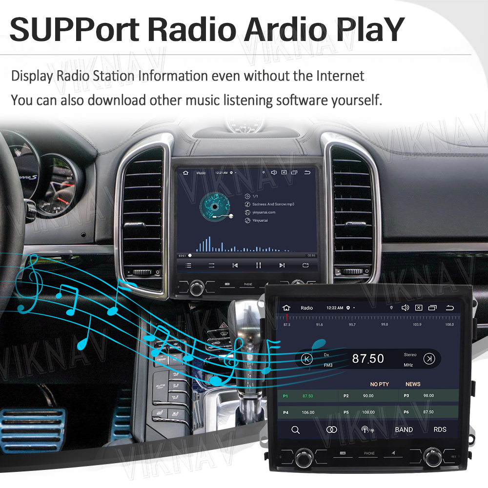 Android 13 Head Unit Car Radio For Porsche Cayenne 2010-2017 Touch Screen Wireless