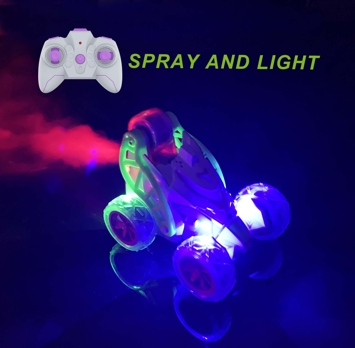 Expert Remote Control Stunt Car 360 Degree Rotation Car With Light Music Spray Toys For Kids Playing Time 18 Mins