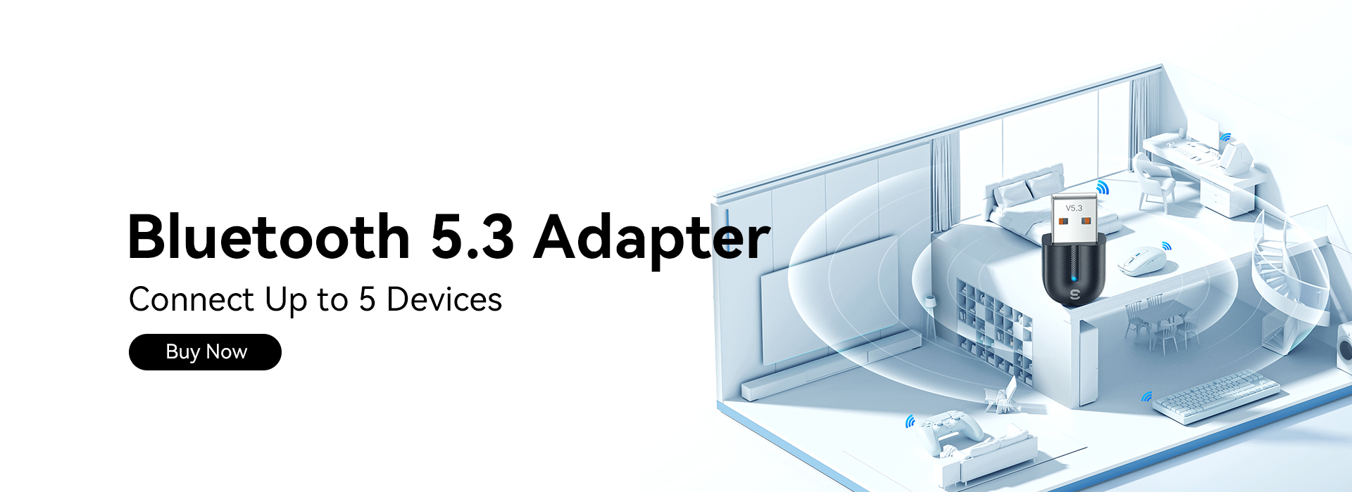 ESSAGER ES-BT13 Series USB A To Bluetooth Adapter V5.3 With 10m-20m Transmission Range