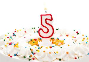 Quality Birthday Candle Number 5 With Red Color Edge , Lovely Candles For Cake Decorating wholesale