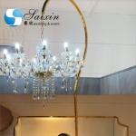 Floor Metal And Crystal Candelabra 9 Arm 6 Arm 3M Led Crystal Chandeliers
