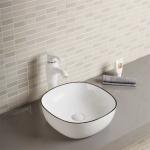 19x19 12x12 Round Drop In Bathroom Sink Basin Rustic Orange Red White Grey