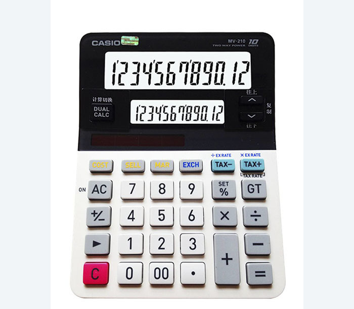 For Casio MV-210 double screen 10 digit display calculator business accounting financial management computer