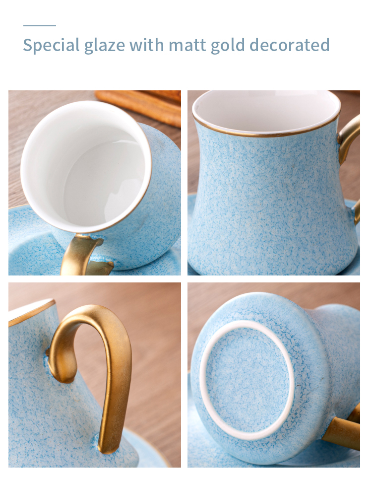 Matt Golden Handle Ceramic Tea Fashion Coffee Cups Mugs