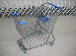 Supermarket Wire Shopping Basket With Wheels , Commercial Shopping Trolley