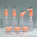 Transparent PET Plastic Material Portable Travel Set Spray Bottle Lotion Bottle