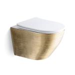 Modern Ceramic WC Toilet Bowl Wall Mounted Luxury Rose Golden Color Bathroom