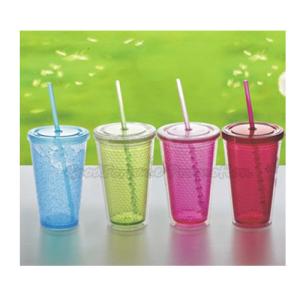 Quality Customed Printed Logo Two Layer Plastic Tumbler Mug Water Drink Cup wholesale
